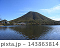 榛名湖と色好き始めた榛名富士 143863814
