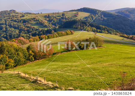 Autumn Landscape in White Carpathians Mountains, Czech Republic Autumn Landscape in White Carpathians Mountains, Czech Republic 143863824