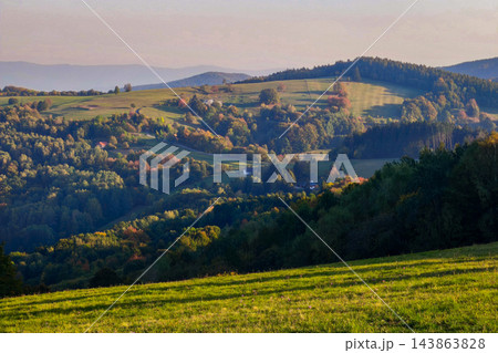 Autumn Landscape in White Carpathians Mountains, Czech Republic Autumn Landscape in White Carpathians Mountains, Czech Republic 143863828