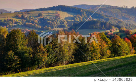 Autumn Landscape in White Carpathians Mountains, Czech Republic Autumn Landscape in White Carpathians Mountains, Czech Republic 143863829