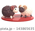 かわいい羊のオブジェの3DCG透過画像 143865635