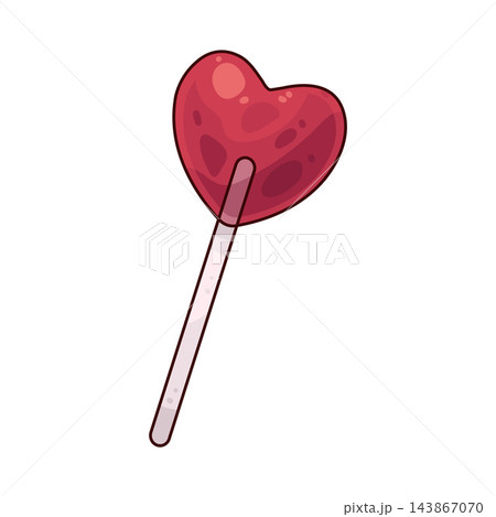 Illustration of Heart Shaped Lollipop Illustration of Heart Shaped Lollipop 143867070