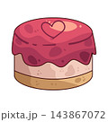 Illustration of Heart Decorated Cake 143867072