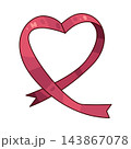 Illustration of Pink Ribbon Heart 143867078