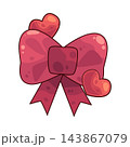 Illustration of Pink Bow With Hearts 143867079