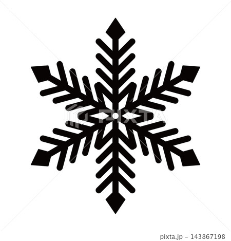 黒いシンプルな雪の結晶のイラスト 143867198