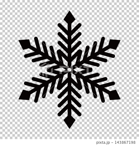 黒いシンプルな雪の結晶のイラスト 143867198