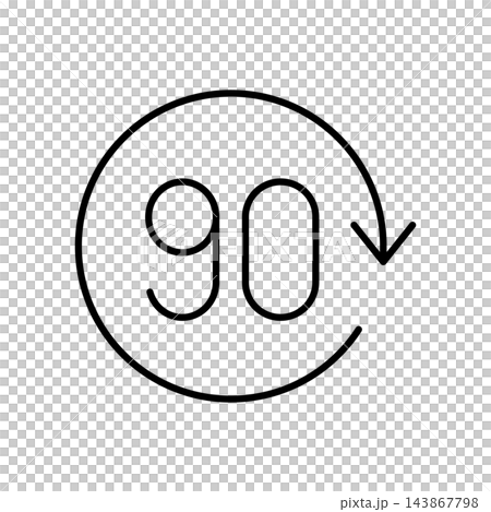 90秒や90分を測定するタイマーのアイコンイラスト 90秒や90分を測定するタイマーのアイコンイラスト 143867798