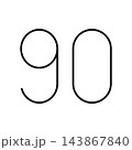 シンプルな数字の90のアイコンイラスト 143867840