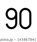 シンプルな数字の90のアイコンイラスト 143867841