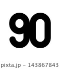シンプルな数字の90のアイコンイラスト 143867843