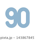 シンプルな数字の90のアイコンイラスト 143867845