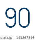 シンプルな数字の90のアイコンイラスト 143867846