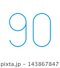 シンプルな数字の90のアイコンイラスト 143867847