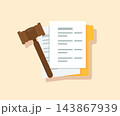 Judge Gavel with Legal Documents Floder illustration 143867939