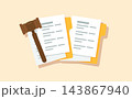 Judge Gavel with Legal Documents Floder illustration 143867940