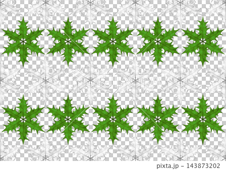 A holly leaf snowflake that can be connected seamlessly. 143873202