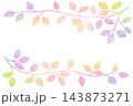 枝葉のイラストのフレーム 143873271