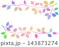 枝葉のイラストのフレーム 143873274
