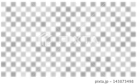 Halftone dotted geometric checkerboard seamless pattern. Abstract square grid texture vector illustration overlay. 143873498