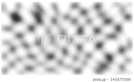 Halftone dotted abstract wave pattern background. Smooth curved lines with fluid halftone gradient effect. 143873500