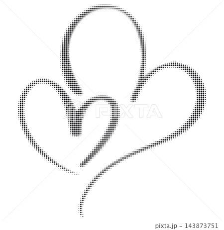 Halftone dotted multiple heart shapes vector...のイラスト素材 [143873751] - PIXTA