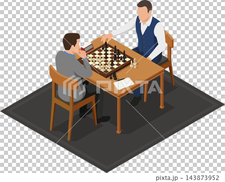 Professional competitive chess match isometric illustration Professional competitive chess match isometric illustration 143873952
