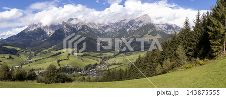 Panoramic mountain view, Maria Alm, Pinzgau, Austria Panoramic mountain view, Maria Alm, Pinzgau, Austria 143875555