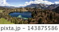 Panoramic view, lake Freibergsee, Bavaria, Germany 143875586