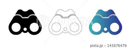 Binoculars icon set in flat black, outline, and blue gradient styles. Binocular vector symbols for travel, exploration, and discovery UI design. Binoculars icon set in flat black, outline, and blue gradient styles. Binocular vector symbols for travel, exploration, and discovery UI design. 143876476