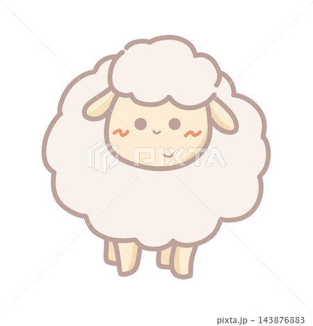 ゆるいシンプルなかわいい羊のキャラクター 未年のミニキャラのイラスト ゆるいシンプルなかわいい羊のキャラクター 未年のミニキャラのイラスト 143876883