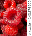Macro photo of sweet red ripe raspberries texture 143876900