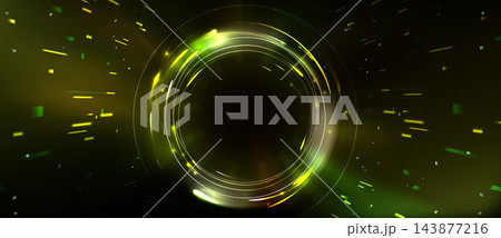 Abstract futuristic HUD interface and glowing ring Abstract futuristic HUD interface and glowing ring 143877216