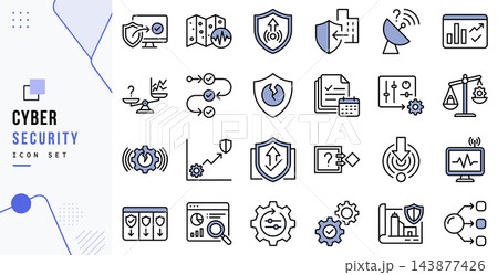Cyber security icon set for network data protection Cyber security icon set for network data protection 143877426