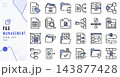 File management icon set for data organization software 143877428
