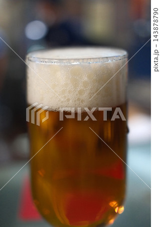 Cold Beer Served in a Glass Mug with Golden Color and Foam Cold Beer Served in a Glass Mug with Golden Color and Foam 143878790