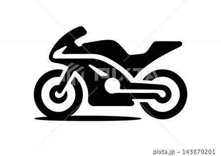 Modern Sport Bike Motorcycle Silhouette Icon 143879201