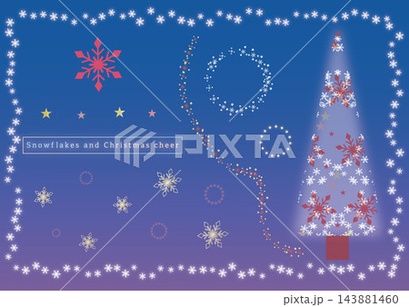 星と雪結晶の幻想的なクリスマス背景素材 星と雪結晶の幻想的なクリスマス背景素材 143881460