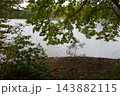 秋の蔵王スキー場にある鴫の谷地沼の寂しい風景 143882115