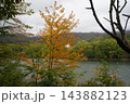 秋の蔵王スキー場にある鴫の谷地沼の寂しい風景 143882123