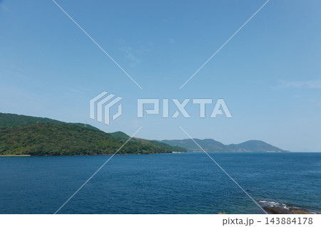 黒之瀬戸の海と岬 鹿児島県長島町 阿久根市 143884178