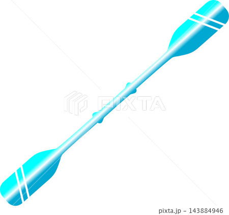 Light Blue Kayak Paddles Icon, Cyan Double Bladed Canoe Oar Symbol, Water Sports Graphic, Rowing Equipment Emblem, Paddling Vector Clipart 143884946