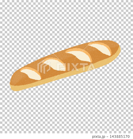Illustration of a baguette with a cut in it Illustration of a baguette with a cut in it 143885170