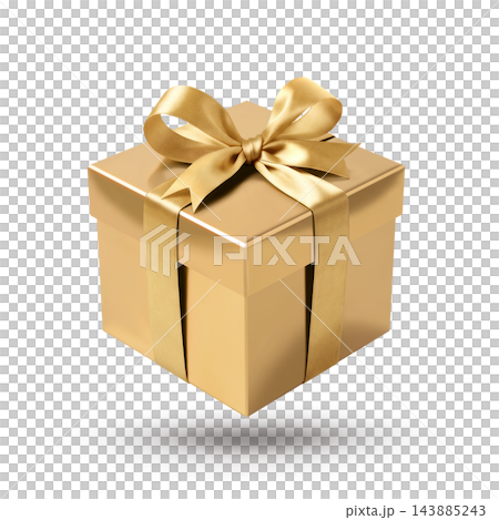 Gift box illustration present realistic Gift box illustration present realistic 143885243