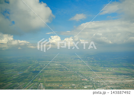 タイ_バンコク郊外の上空風景 タイ_バンコク郊外の上空風景 143887492