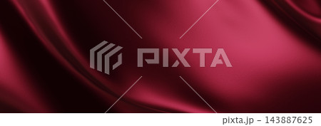 Luxury burgundy red silk fabric texture background with copy space design for christmas banner 3D render Luxury burgundy red silk fabric texture background with copy space design for christmas banner 3D render 143887625