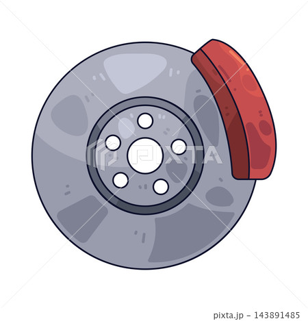 Illustration of Car Brake Disc Illustration of Car Brake Disc 143891485