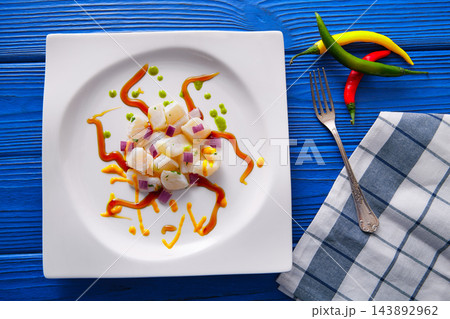 Ceviche recipe modern gastronomy style Ceviche recipe modern gastronomy style 143892962