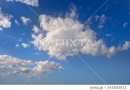 cumulus clouds perfect white in blue sky 143893011