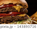 Double Cheeseburger with Two Beef Patties. 143893716